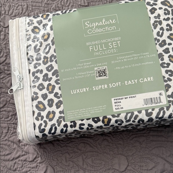 Signature Collection Leopard Print Microfiber Sheet Set - Picture 3 of 5